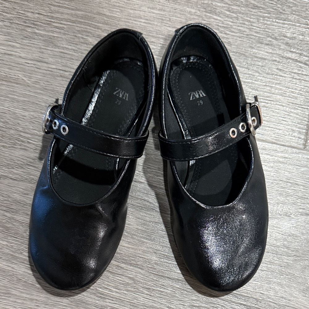 Zara Kids Shiny Black Dress Shoes